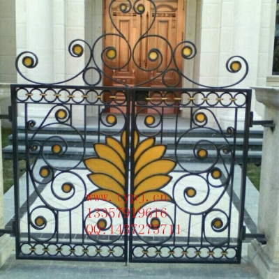Small wrought iron courtyard gates